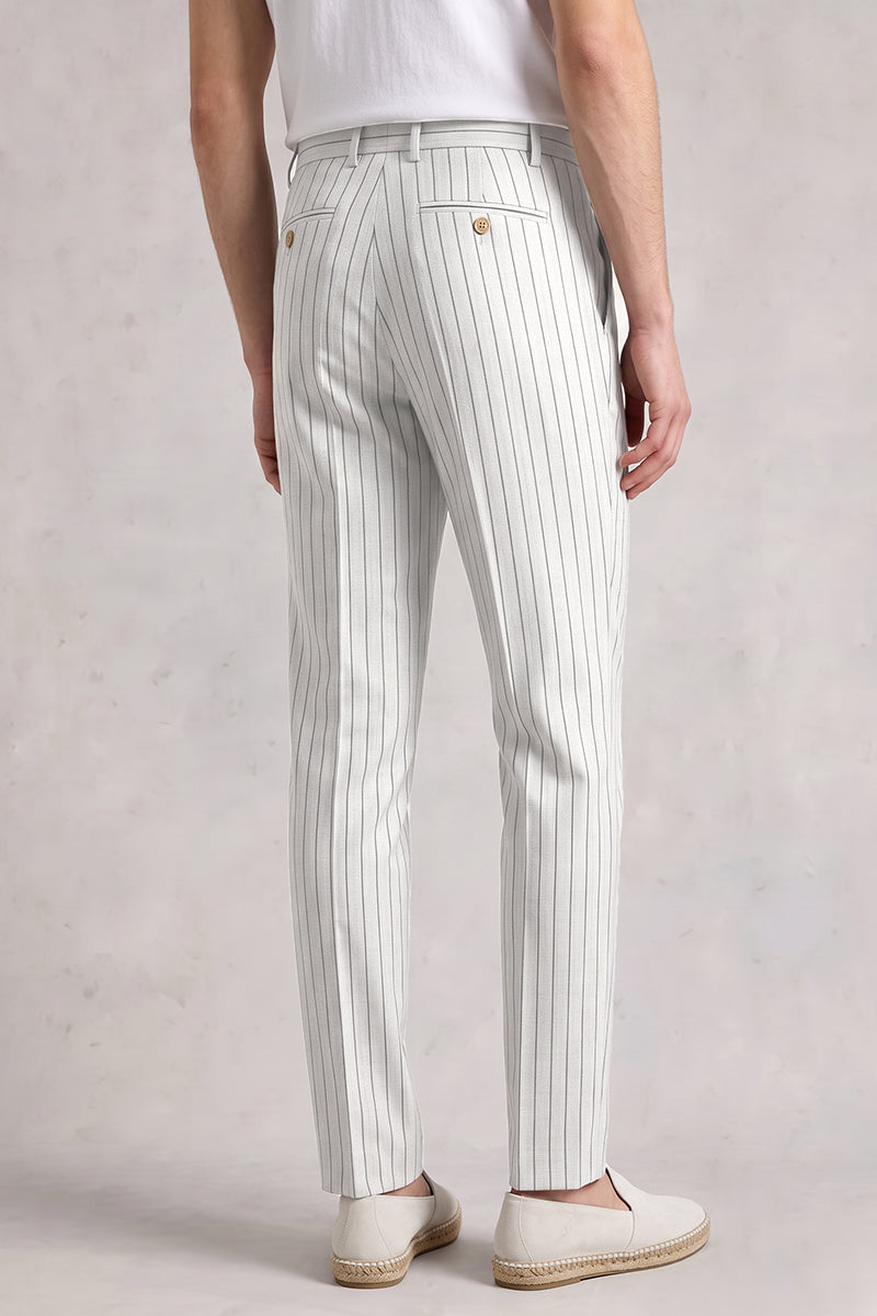 Gray 50% Merino Wool Suit Trousers