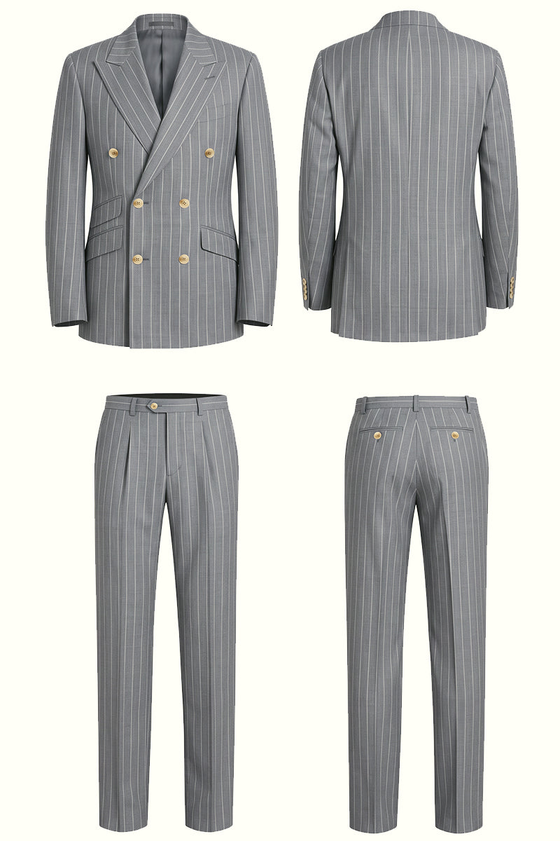 Gray 50% Merino Wool Suit