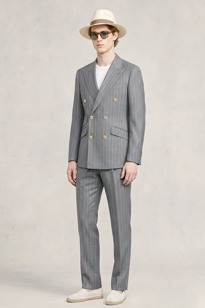 Gray 50% Merino Wool Suit