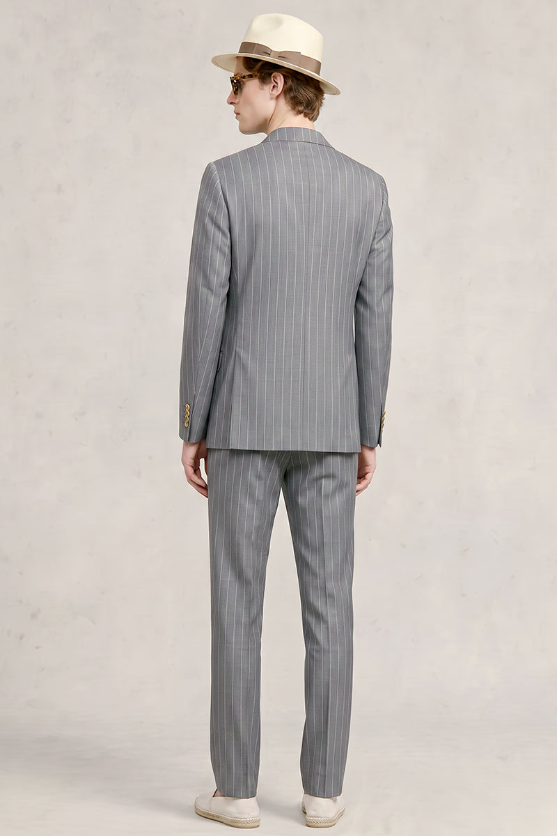 Gray 50% Merino Wool Suit