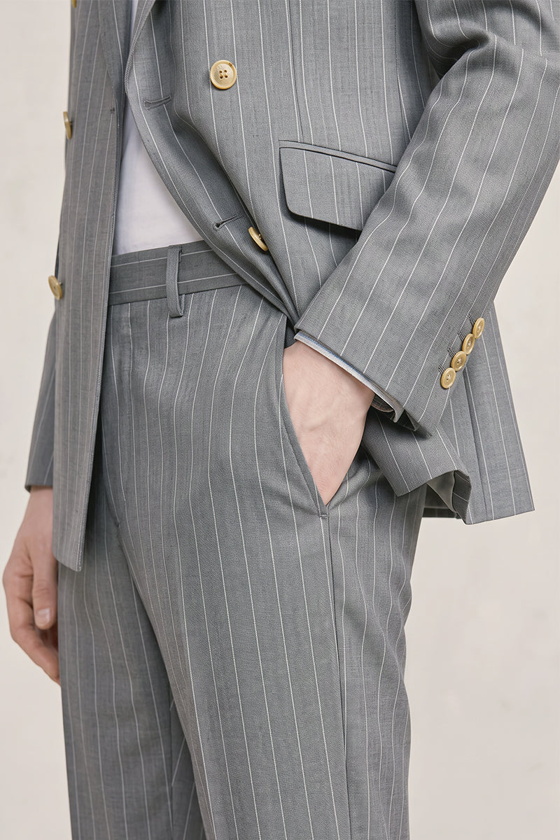 Gray 50% Merino Wool Suit