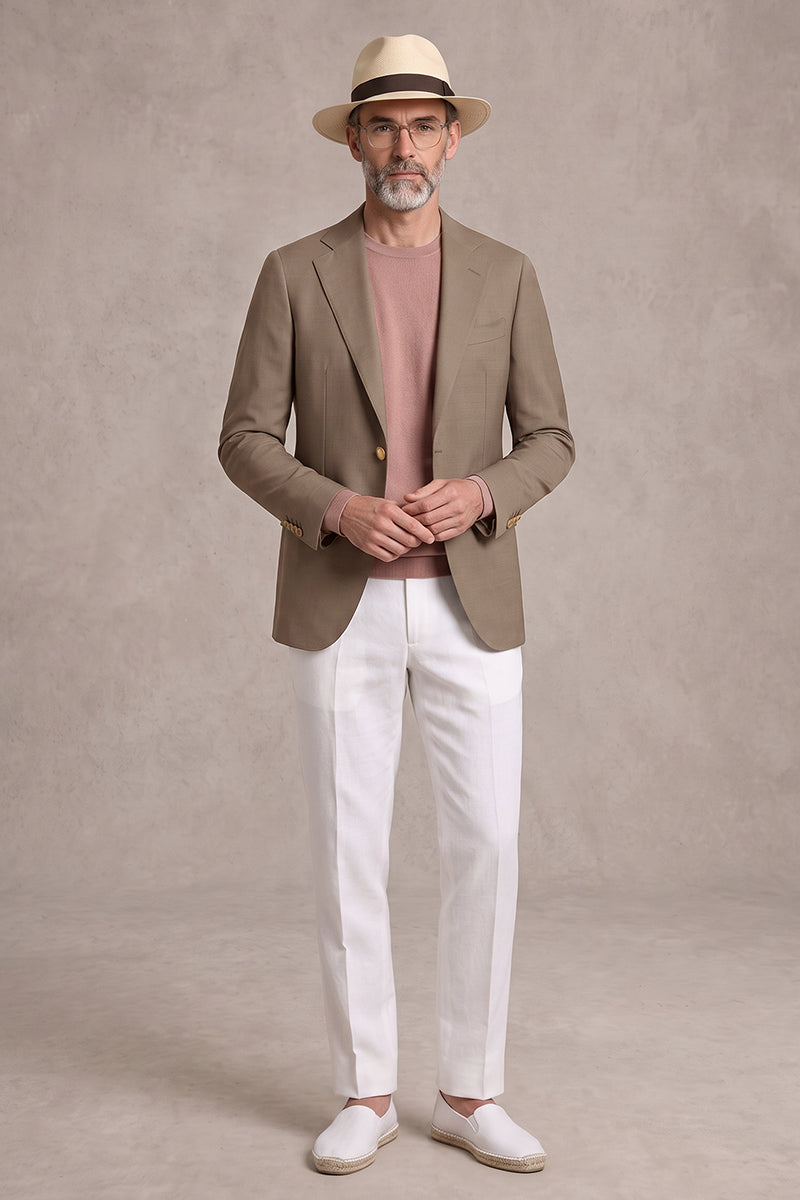 Brown 50% Tencel Wool Blazers