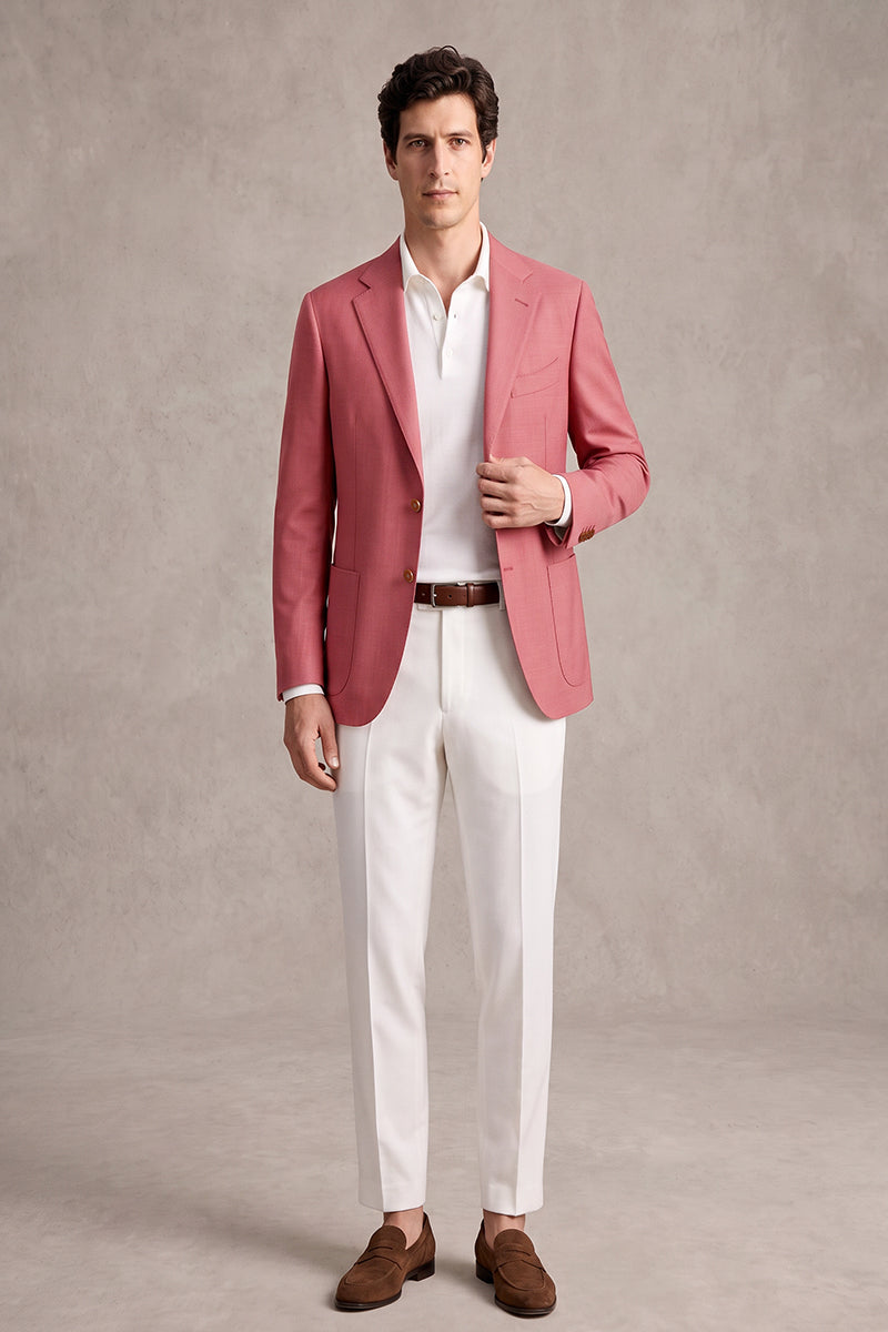 Pink 50% Merino Wool Blazers