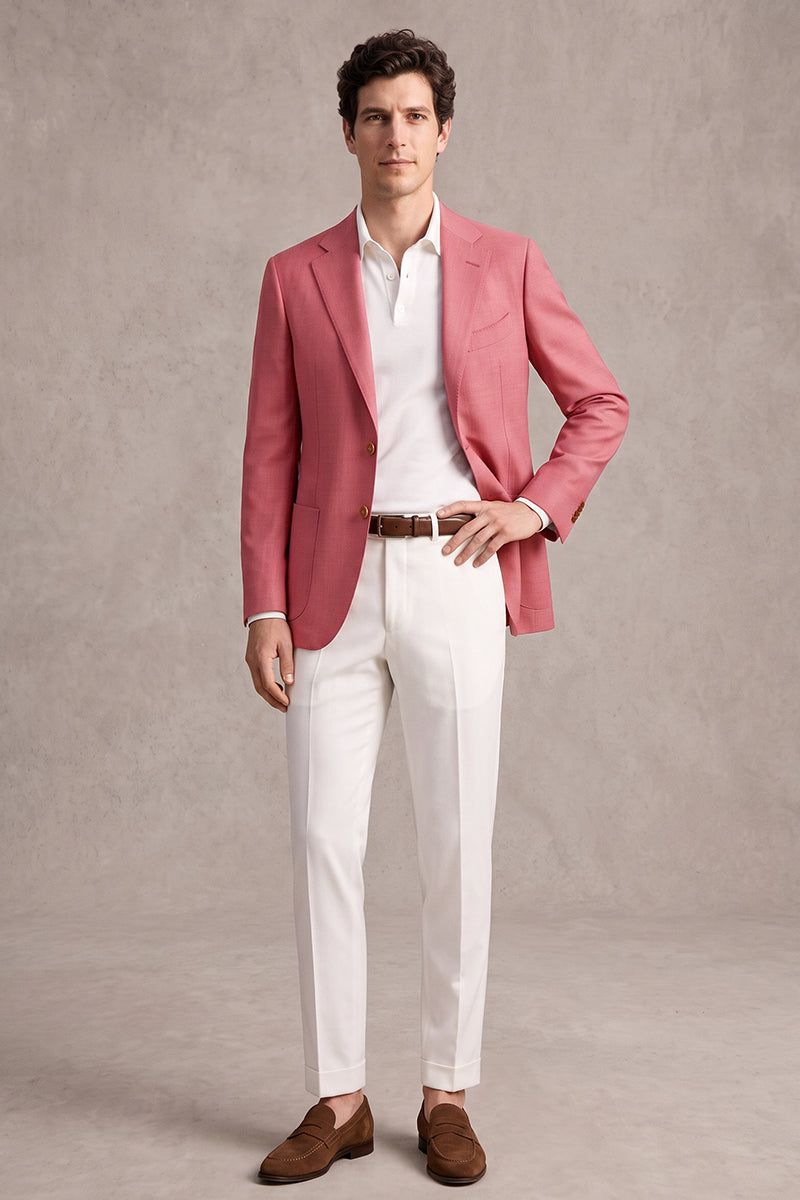 Blazer rosa in lana merino