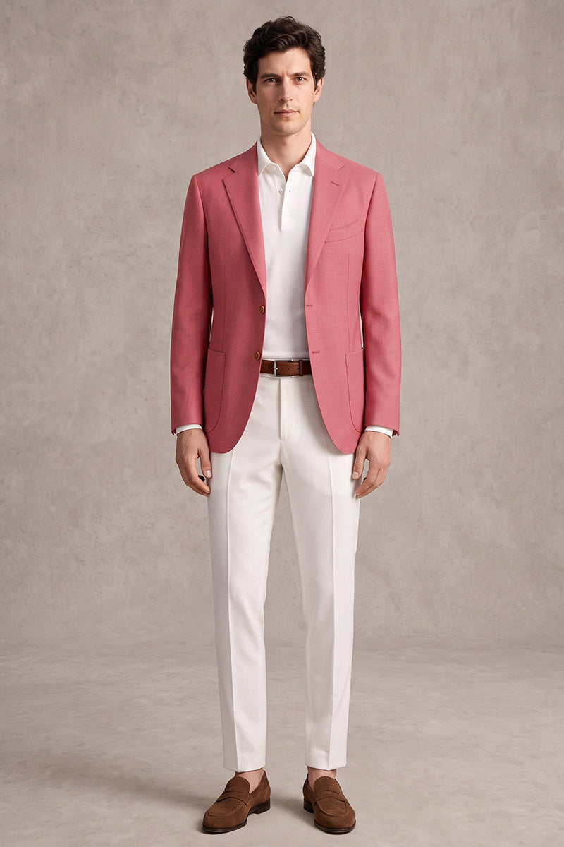 Blazer rosa in lana merino