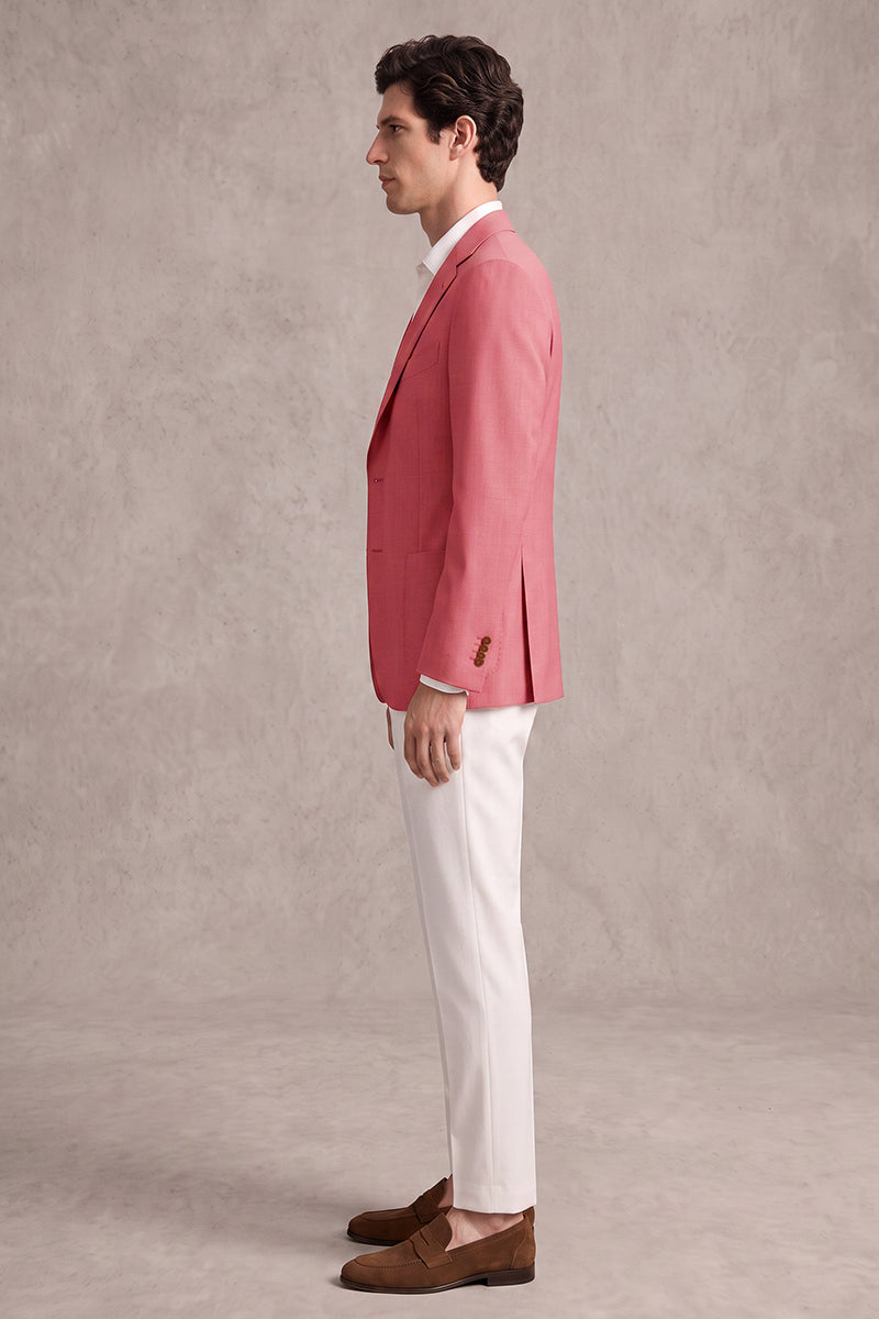 Blazer rosa in lana merino