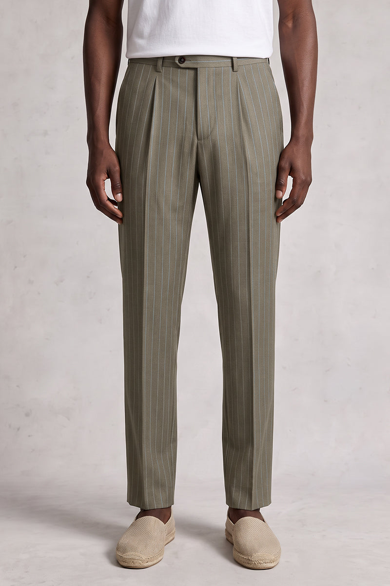 Brown 50% Merino Wool Suit Trousers