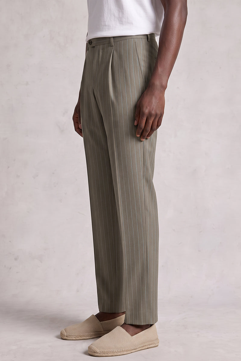 Brown 50% Merino Wool Suit Trousers