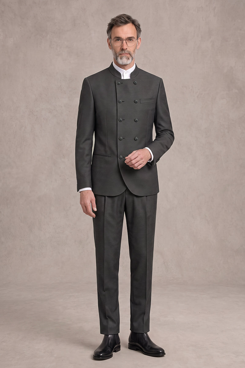 Gray 50% Merino Wool Suit