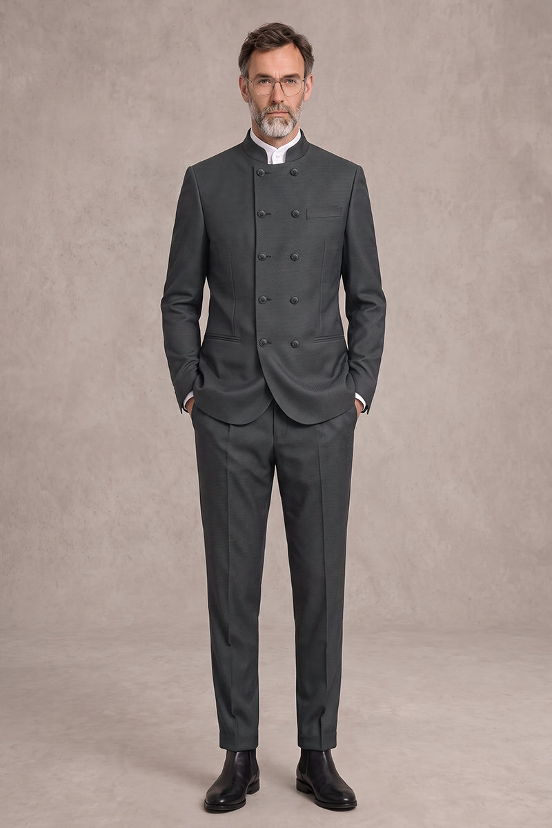 Gray 50% Merino Wool Suit