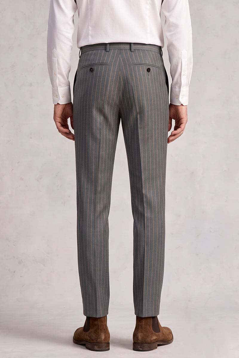 Gray 50% Merino Wool Suit Trousers