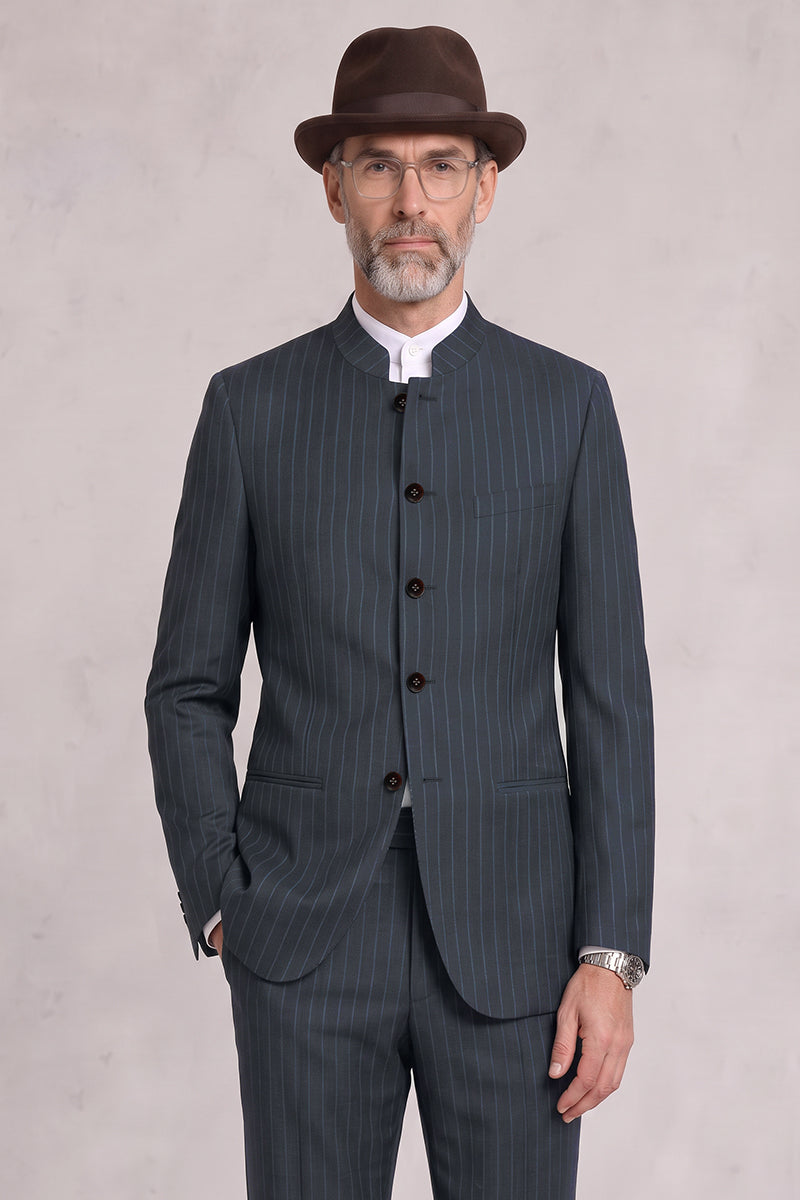 Blue 50% Merino Wool Suit