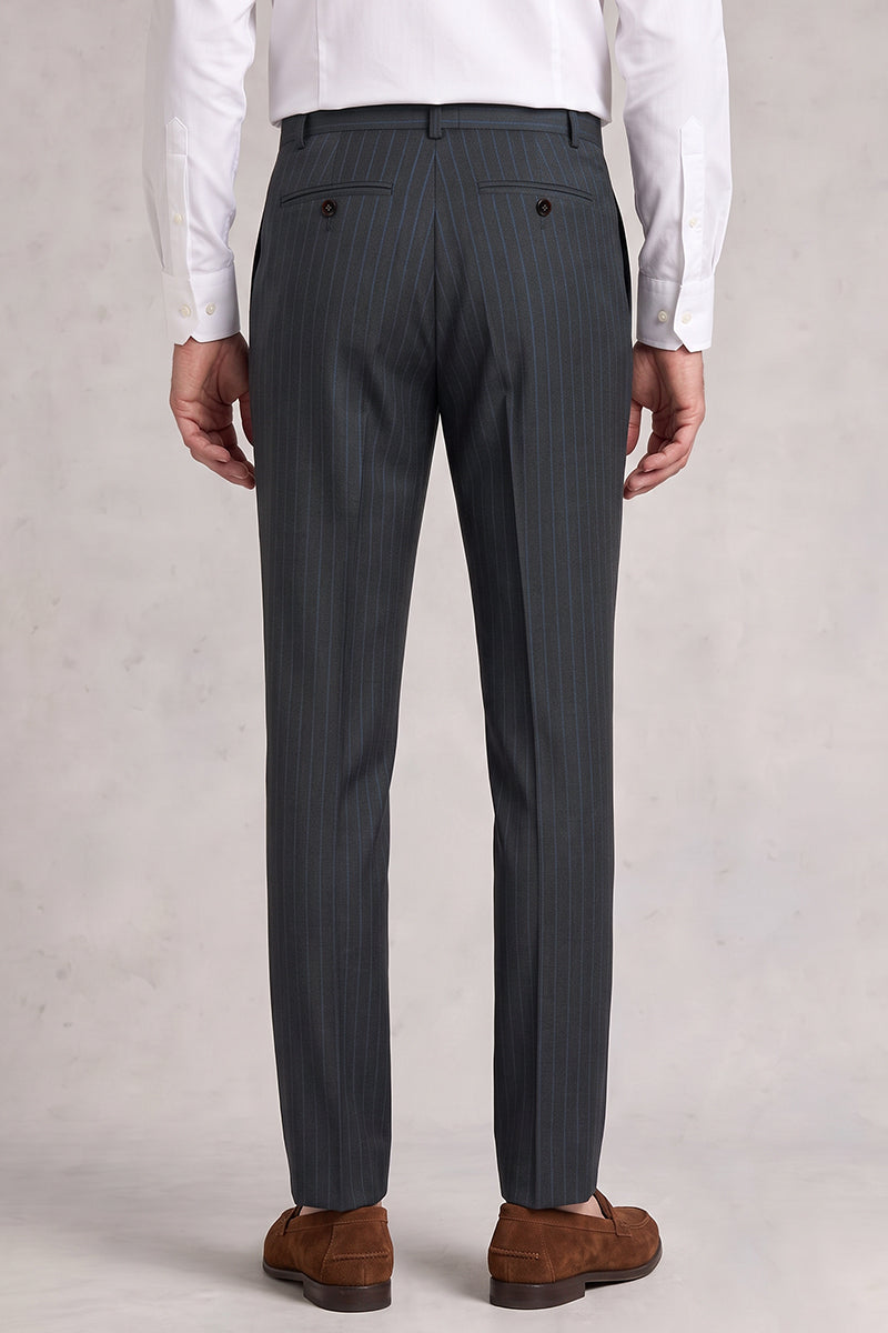 Pantalon de costume en laine mérinos bleu
