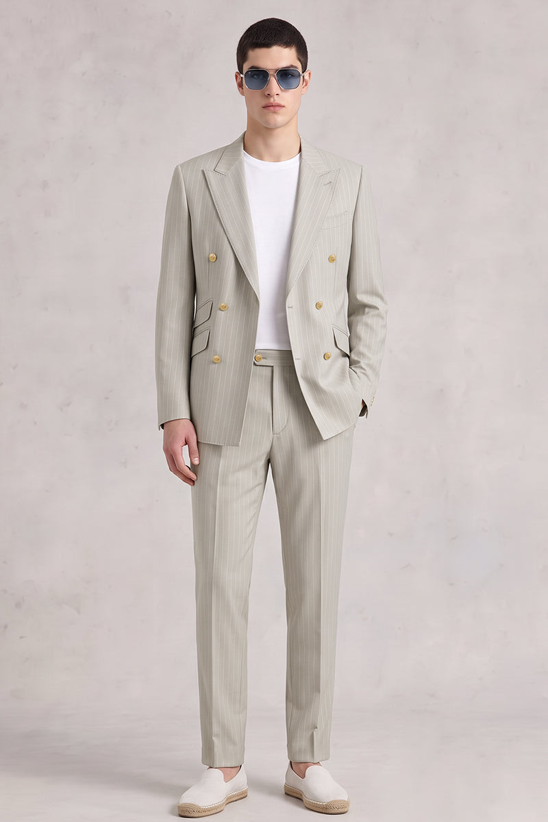 Beige 50% Merino Wool Suit
