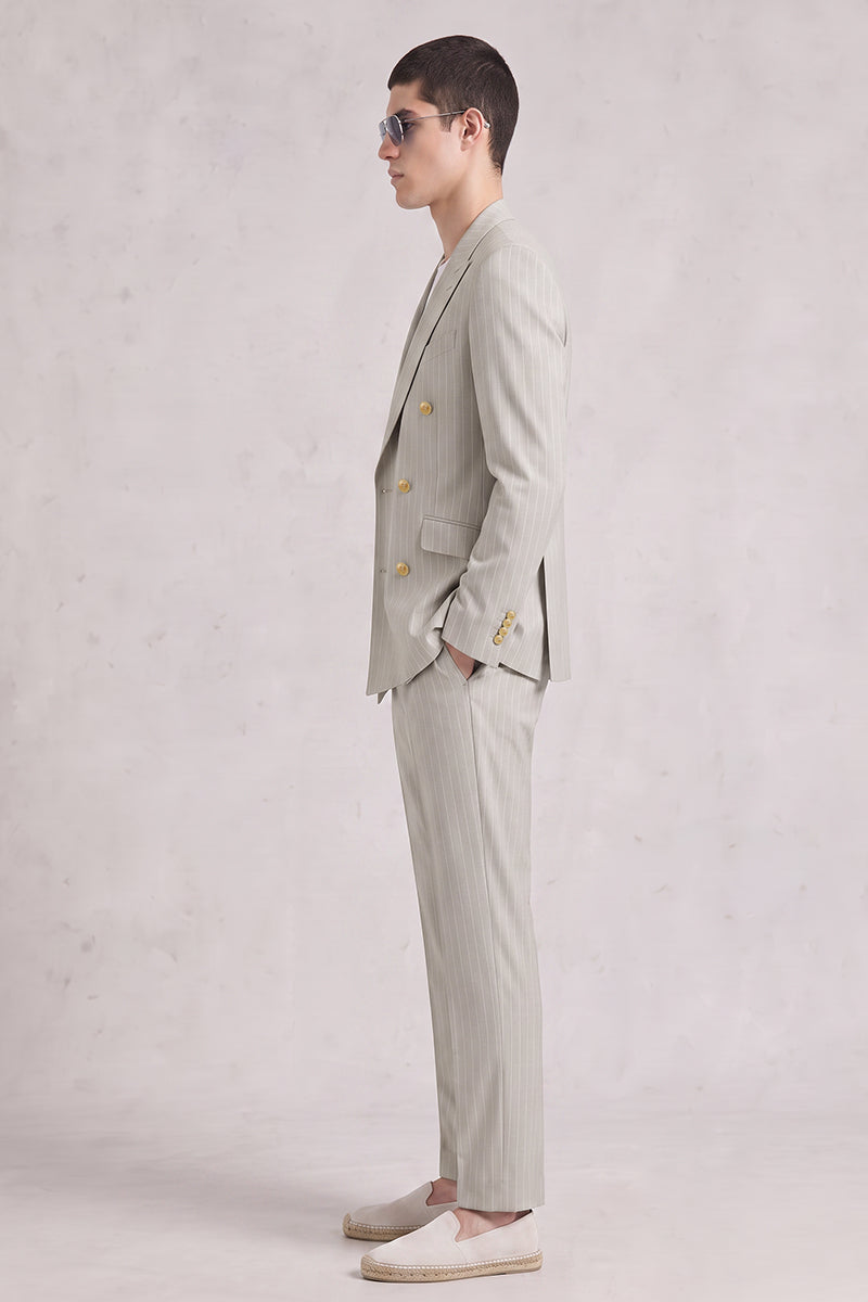 Beige 50% Merino Wool Suit