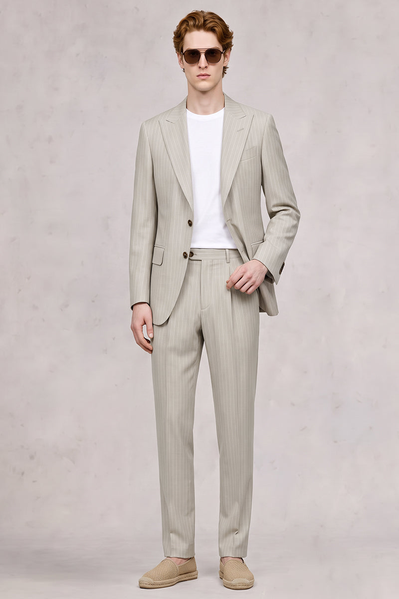 Gray 50% Merino Wool Suit