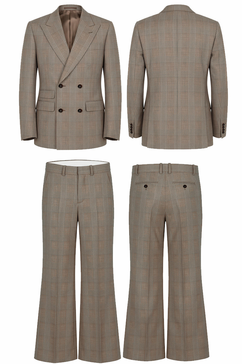 Costume en laine mérinos marron