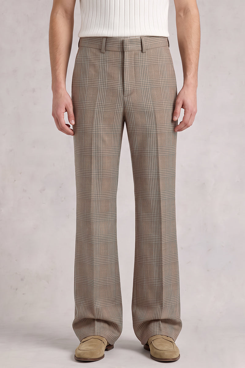 Brown 50% Merino Wool Suit Trousers