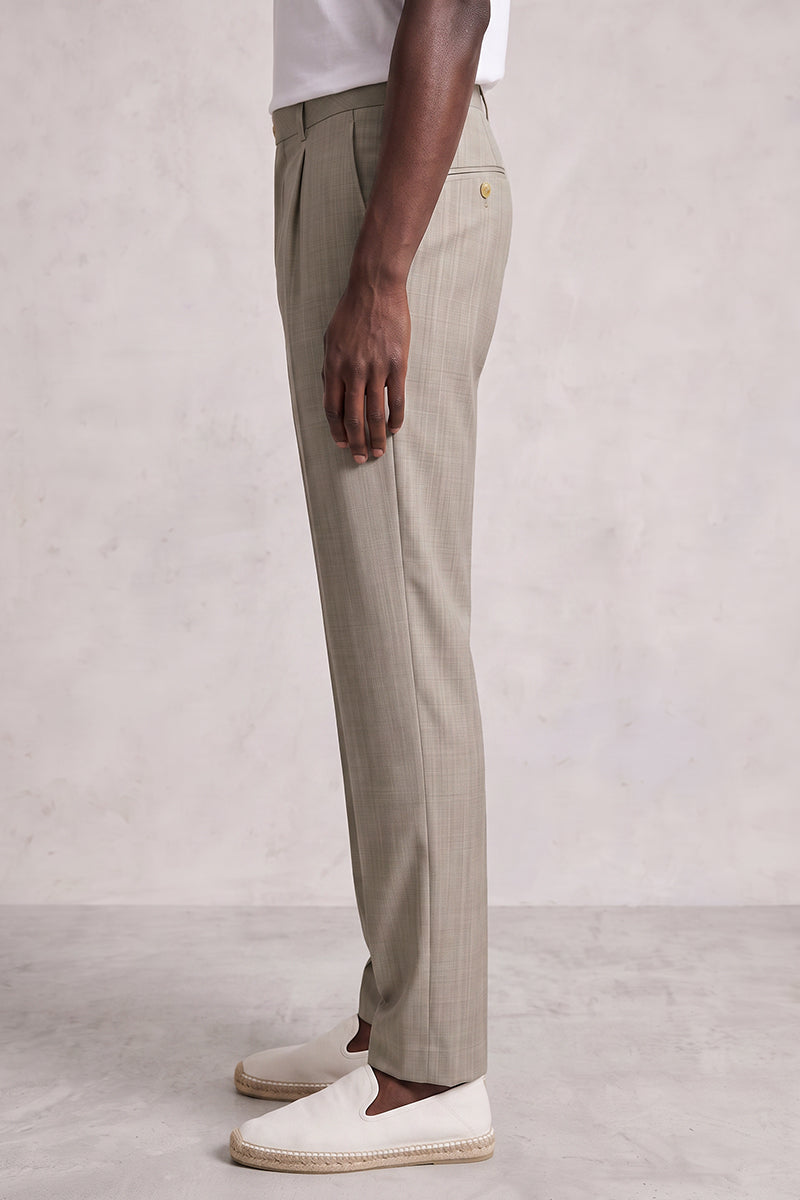 Gray 50% Merino Wool Suit Trousers