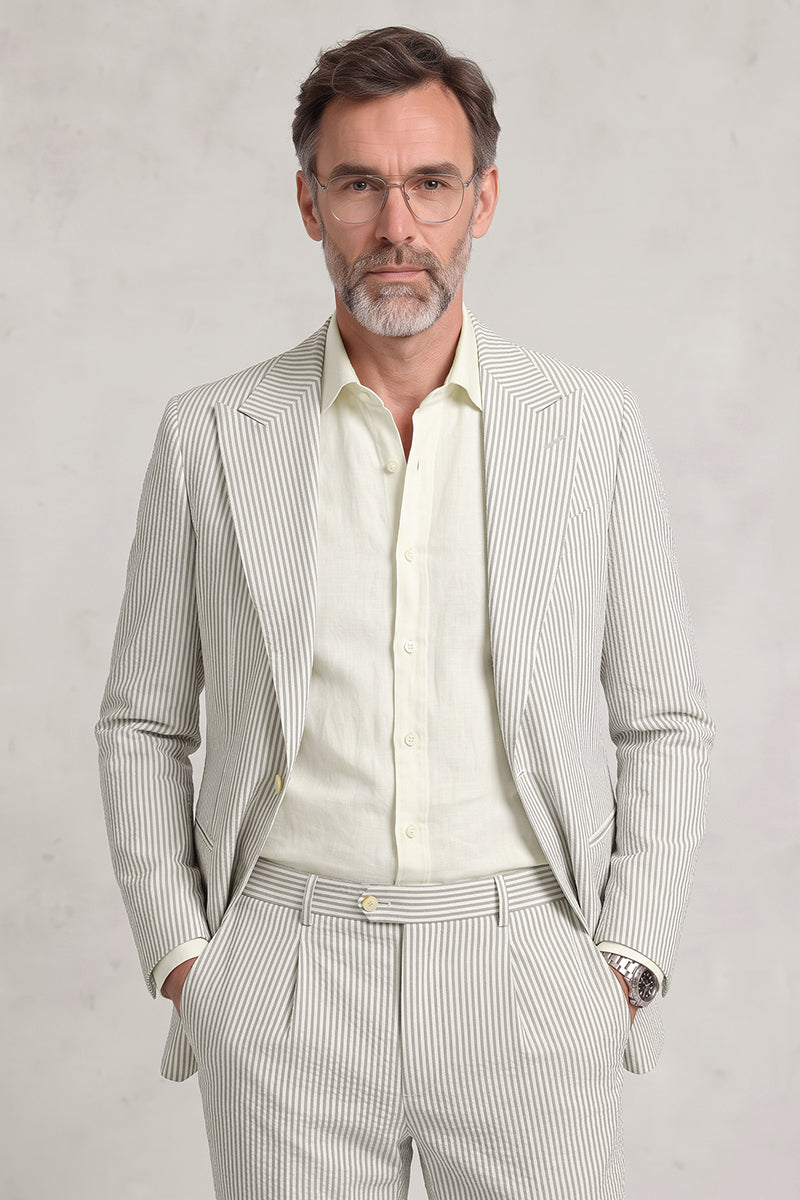 Gray 50% Merino Wool Suit