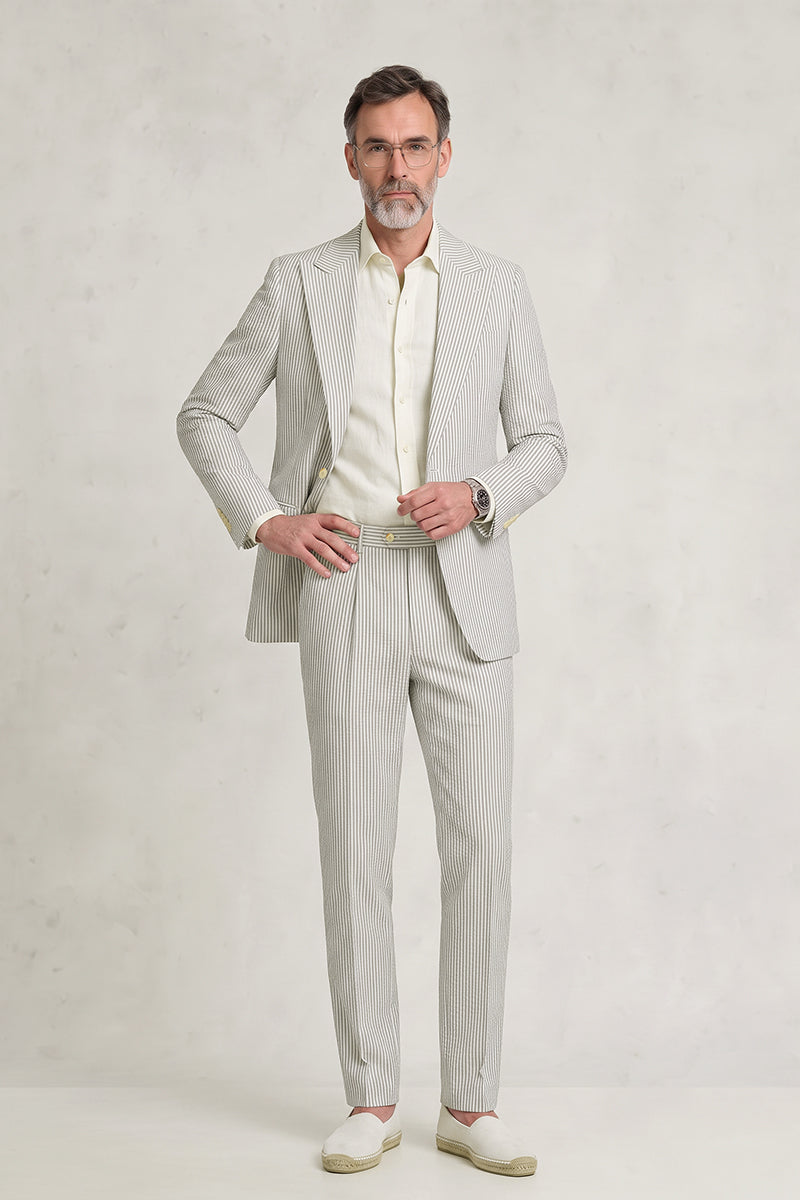 Gray 50% Merino Wool Suit