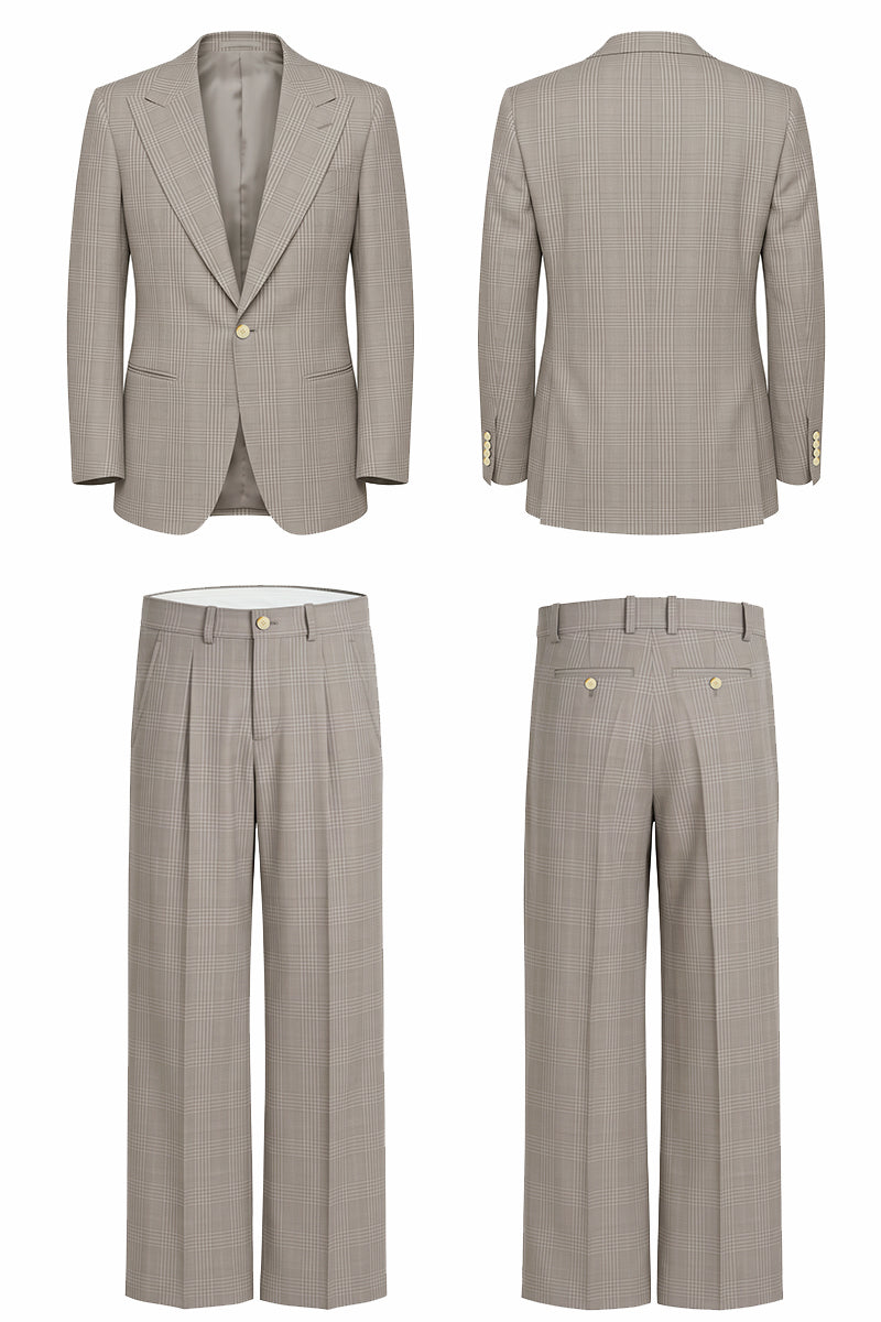 Costume en laine mérinos gris