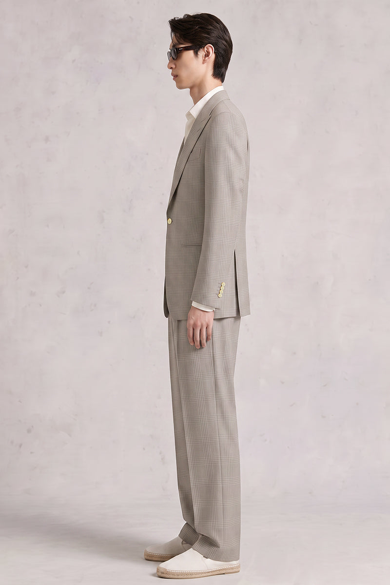 Costume en laine mérinos gris