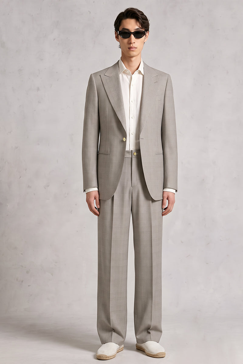 Gray 50% Merino Wool Suit