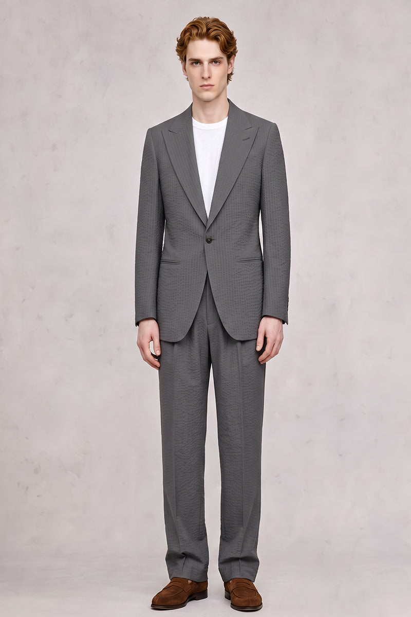 Gray 50% Merino Wool Suit