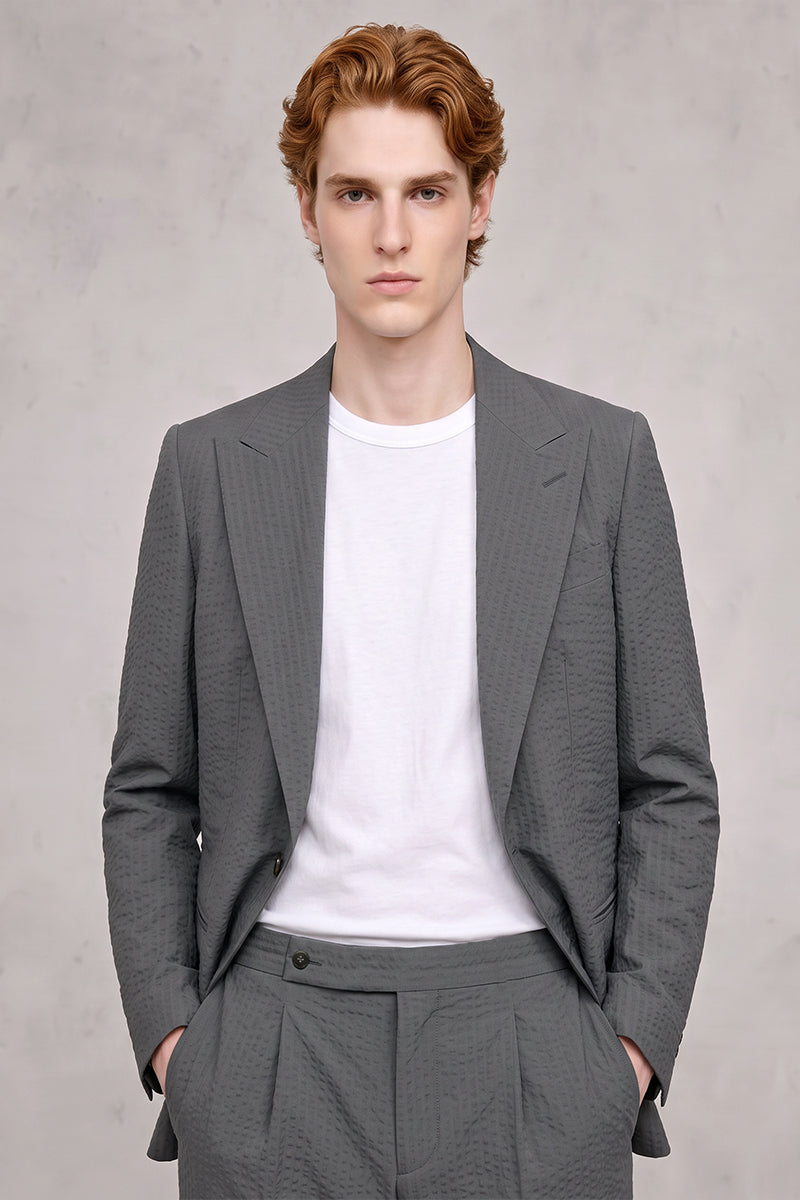 Gray 50% Merino Wool Suit