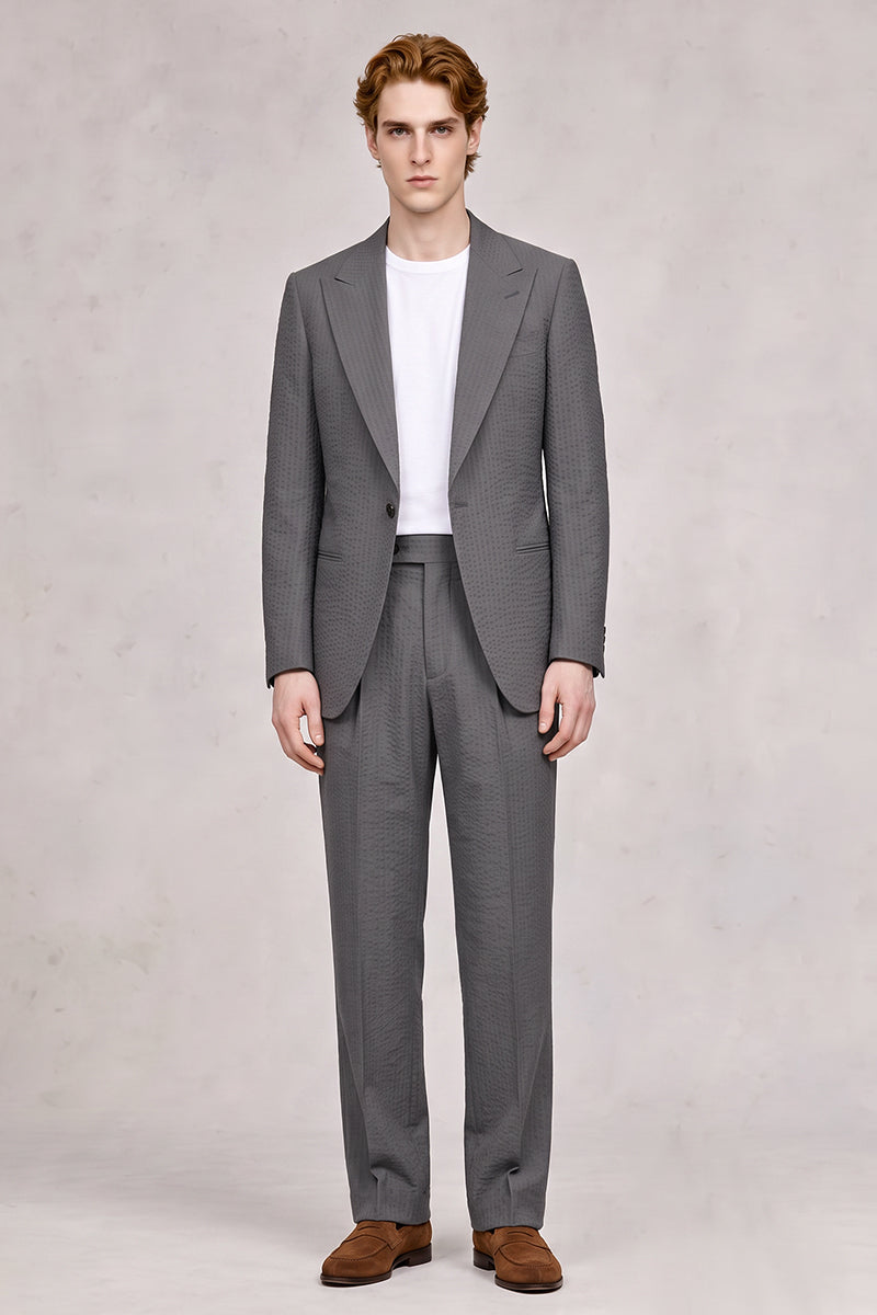 Gray 50% Merino Wool Suit