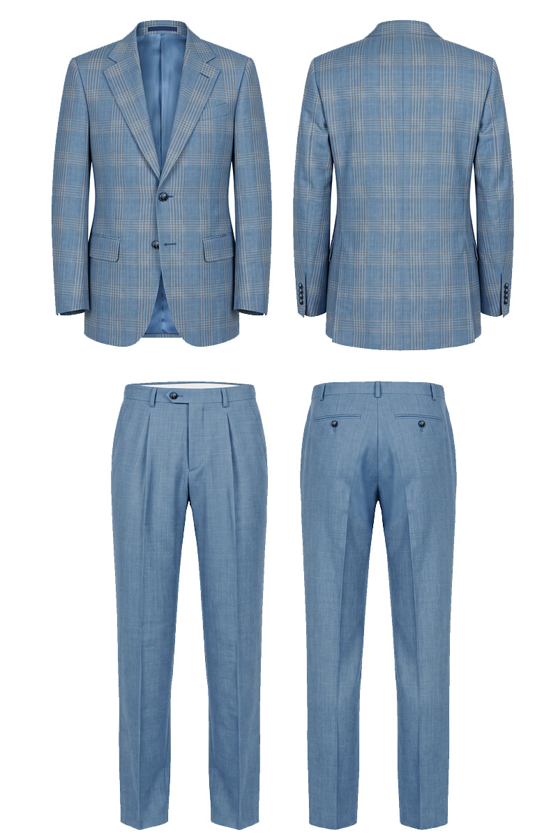 Blue 50% Merino Wool Suit