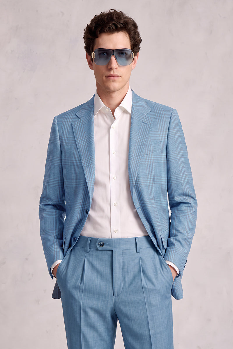 Blue 50% Merino Wool Suit