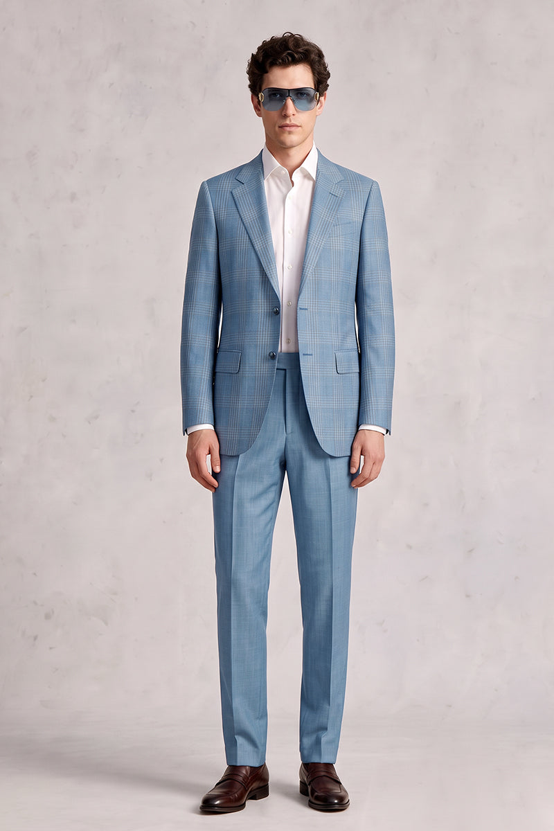 Blue 50% Merino Wool Suit