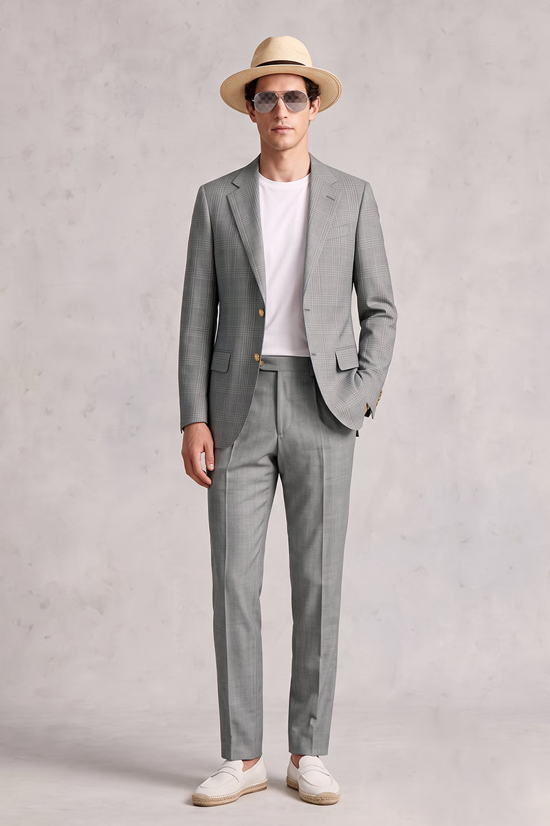 Gray 50% Merino Wool Suit