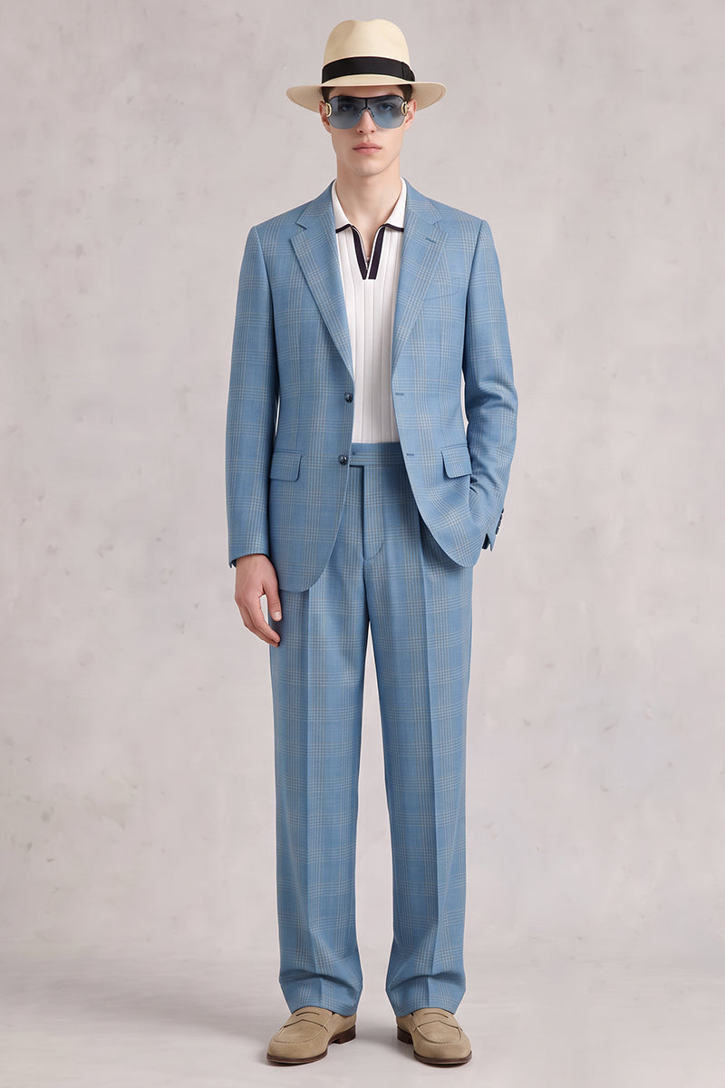 Blue 50% Merino Wool Suit