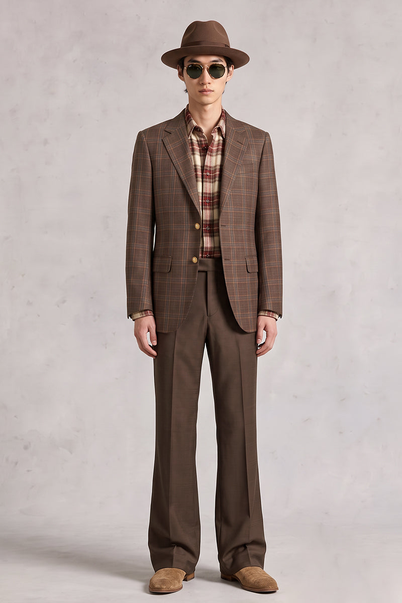 Brown 50% Merino Wool Suit
