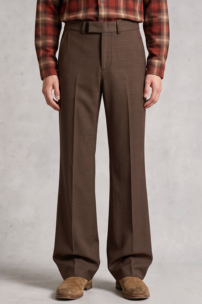 Brown 50% Merino Wool Suit Trousers