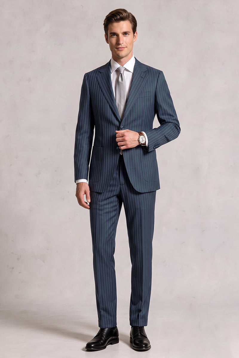 Blue 50% Merino Wool Suit