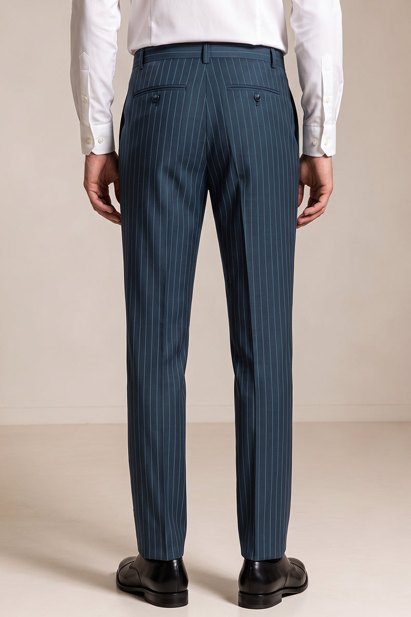 Pantalon de costume en laine mérinos bleu