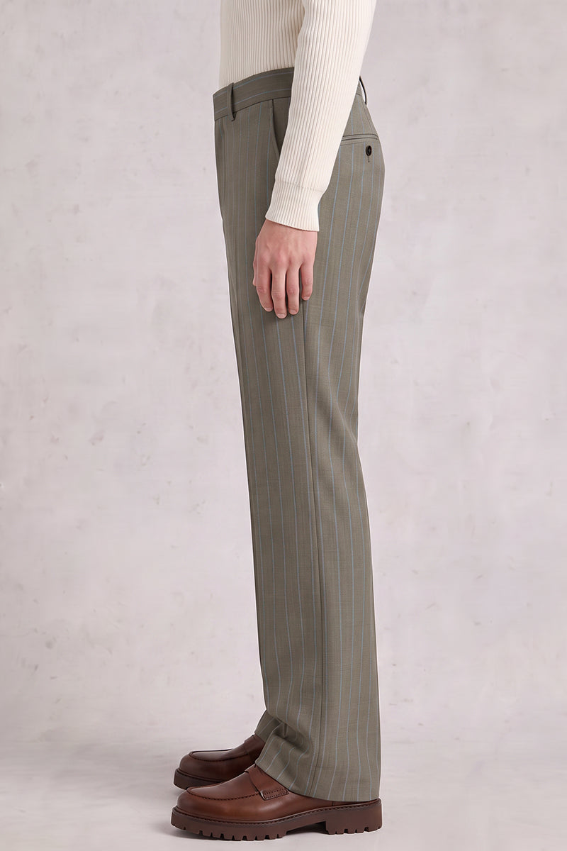 Brown 50% Merino Wool Suit Trousers
