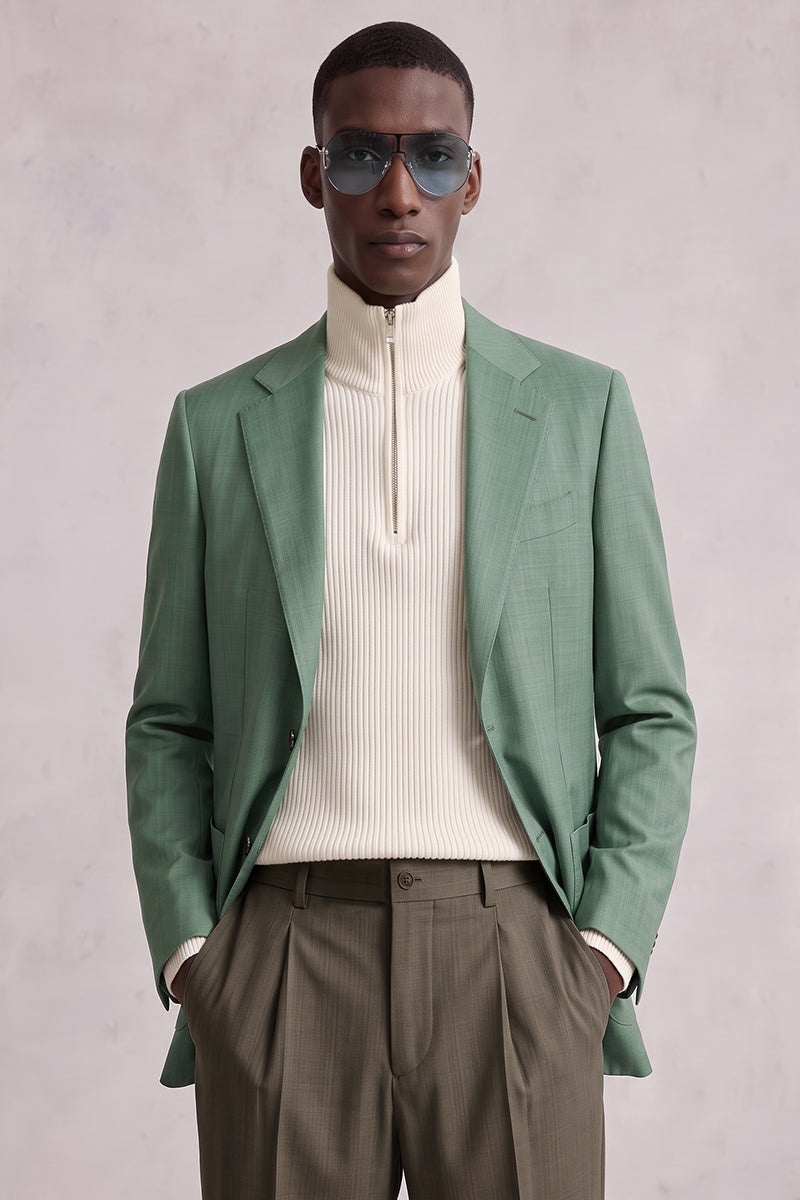 Green 50% Merino Wool Suit