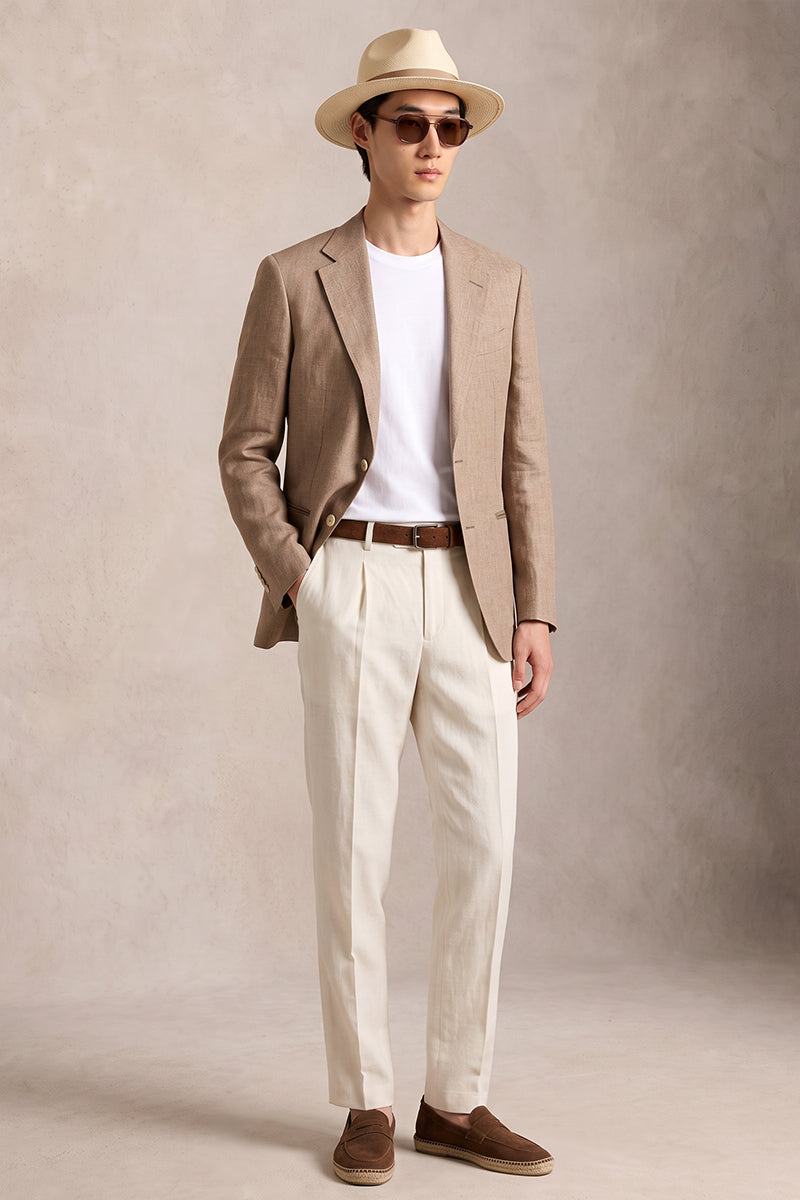 Khaki 50% Tencel Wool Suit