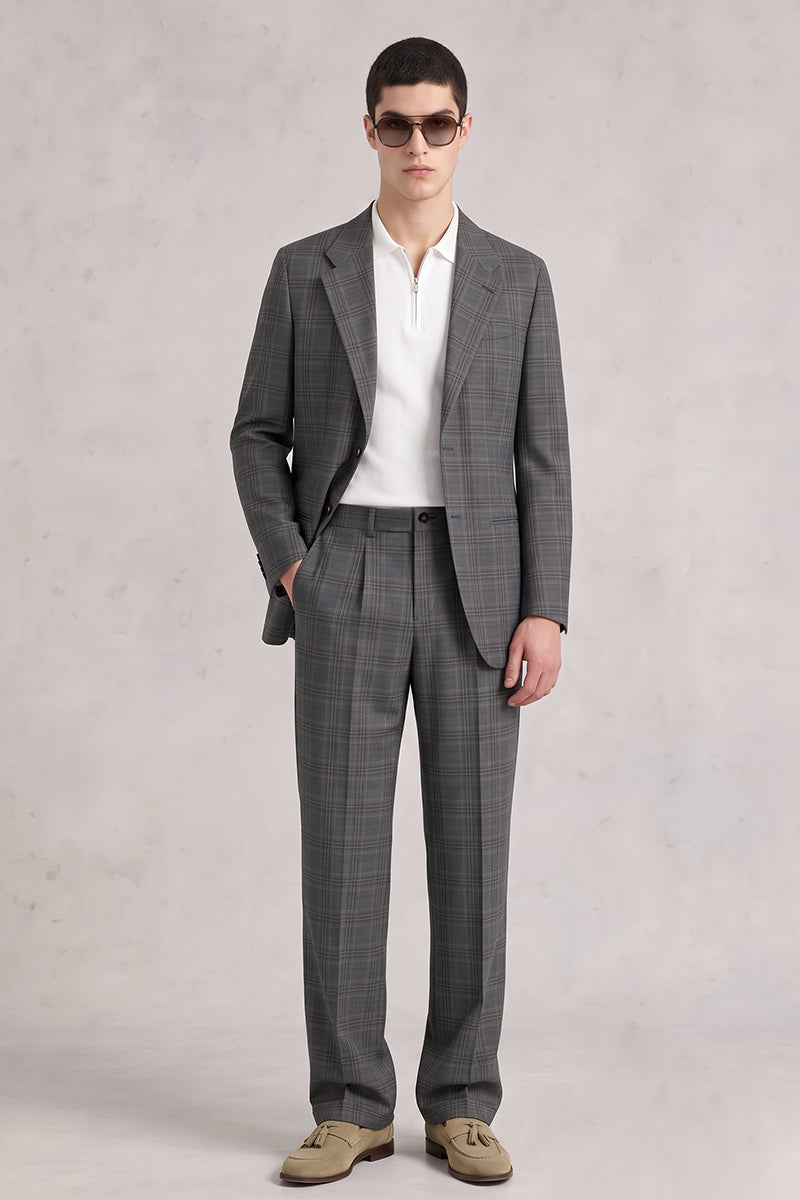 Gray 50% Merino Wool Suit