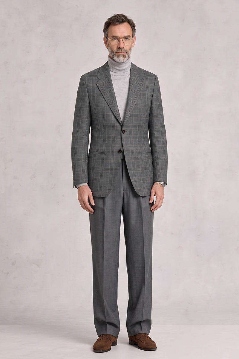 Gray 50% Merino Wool Suit