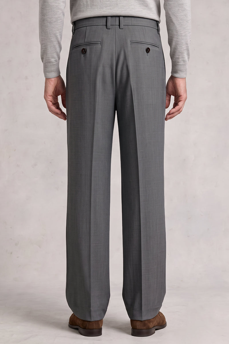 Pantaloni da completo grigi in lana merino