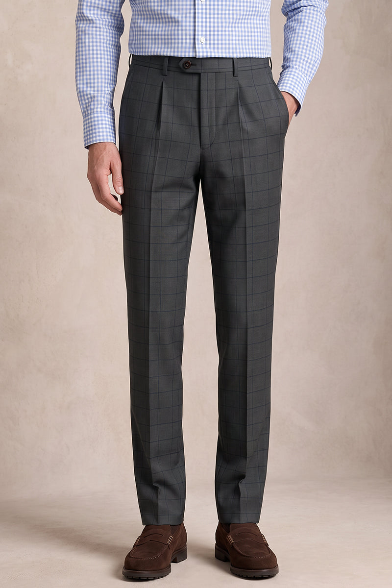 Black 100% Merino Wool Suit Trousers