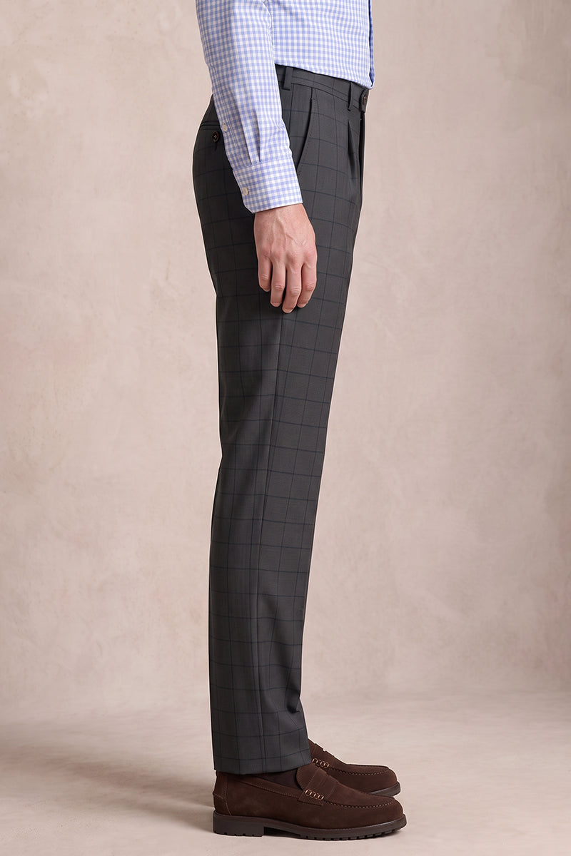 Black 100% Merino Wool Suit Trousers