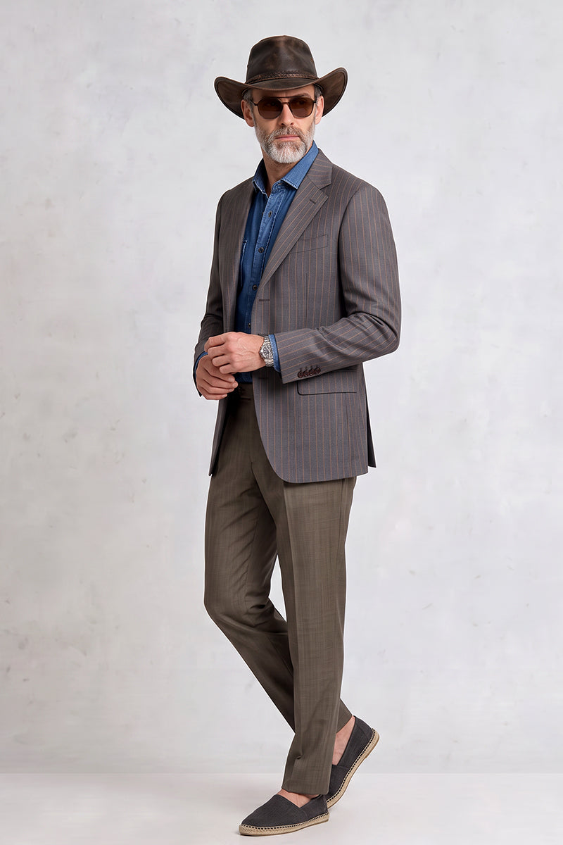 Gray 50% Merino Wool Suit