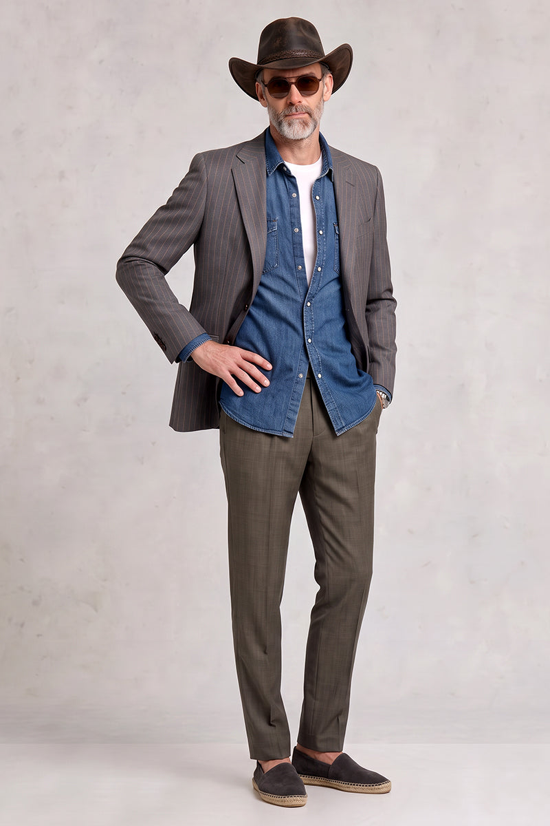 Gray 50% Merino Wool Suit